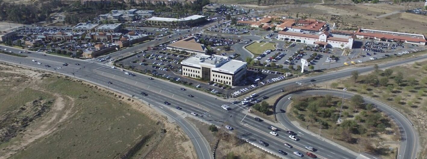 Aerial view of a commercial center in the firm's portfolio